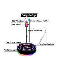 360 Photobooth Spin Platform Appareil photo rotatif automatique Kiosk Booth Machine Compatible avec les IPads et les Smartphones