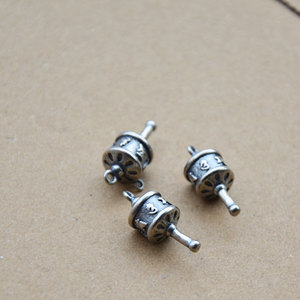 Tibetan <b>Silver</b> Prayer Wheel <b>Charms</b> Z114 Unisex Jewelry Accessories For Necklaces <b>Bracelets</b> DIY - Product Image 3