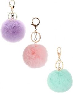 Stock Wholesale Pom Poms Keychain for Women Pompoms Bag Charms Heart Purse Tote Wallet Handbag Car Key <b>Ring</b> Accessory - Product Image 6