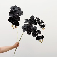 Fleur artificielle Orchidée Papillon de haute qualité, 9 têtes, toucher réel, pour la décoration intérieure