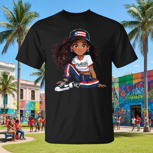 T-shirt pour petite fille princesse portoricaine, drapeau Boricua, filles latines - Product Image 3