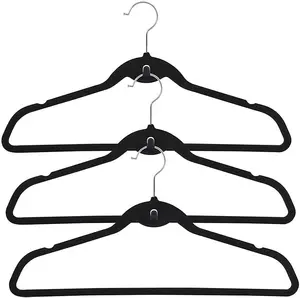Anpassung 50er Pack Cascading Velvet Hangers mit Chrom haken Ultra dünne, rutsch feste, beflockte Kleiderbügel