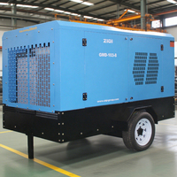 Compresseur d'air portable à vis, refroidi par air, à deux roues, avec moteur efficace, 425 CFM, 10 kW, 8 bars, pour plateforme de forage
