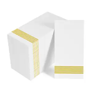 100 علبة مناديل ورقية مطبوعة من ثلاث طبقات تُستخدم لمرة واحدة لمناديل مائدة العشاء والمطبخ والحمام وحفلات الزفاف والأحداث