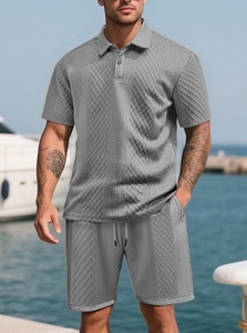 IStapromo Gifts New European American-style Mens Fiber Jacquard <b>POLO</b> Shirt Lightweight Summer Featuring Turn-down Collar Plaid - Product Image 6