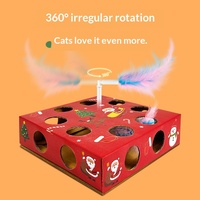 Vente flash de Noël : Jouet interactif électrique pour chat avec plateau tournant et boîte en carton ondulé, jouet anti-ennui pour chats