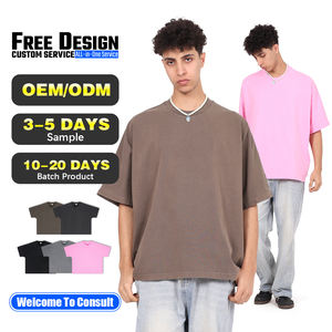 Camiseta de hombre de algodón puro, holgada, de corte cuadrado, con manga murciélago, estilo vintage, de 310 g, lavada, para verano - Product Image 1