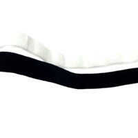 Ruban élastique en velours noir et blanc extensible, vente en gros, 10mm 20mm 30mm 40mm, pour bricolage, artisanat et coiffes