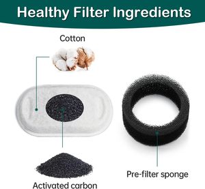 Lot de 16 filtres de remplacement pour fontaine à eau pour chat, en coton éponge à <span class=keywords><strong>charbon</strong></span> <span class=keywords><strong>actif</strong></span> haute densité 8+8, accessoires pour fontaine à eau pour animaux de compagnie - Product Image 4