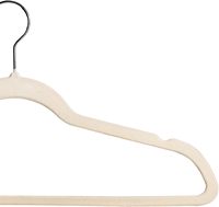 Lot de 30 cintres en fer floqués velours beige de qualité supérieure, antidérapants, classiques, multifonctionnels, avec crochets pivotants à 360 degrés