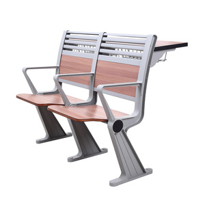 Bancos para salas de conferencias Hiroyuki Furniture, de aleación de aluminio con asiento de madera HX898, sillas en fila para escuelas - Product Image 1