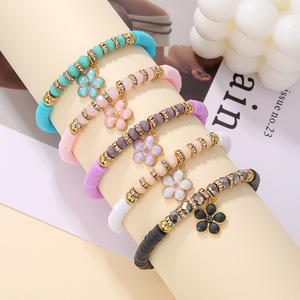 Pulsera con colgante de mariposa y flor colorida, joyería bohemia de arcilla polimérica para mujer, pulseras con dijes de cristal para regalo - Product Image 3