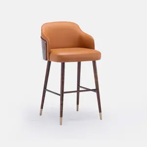 Luxus PU Leder Massivholz Home Bar Stühle Küche Theke Höhe Stühle Küchen stühle für Frühstücks bar