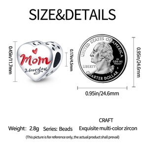 Colgante en forma de corazón para madres, hecho de latón blanco, regalo para el Día de la Madre, regalo de joyería para mujeres - Product Image 5