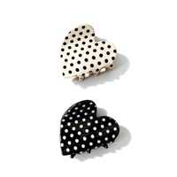 Pinces à cheveux en acétate de 5 cm, style coréen, motif cœur à pois, mignonnes, pour filles, vente chaude