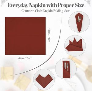 Serviettes de table en polyester crochetées en gros 20''x20'' durables et réutilisables pour banquets et mariages - Product Image 4