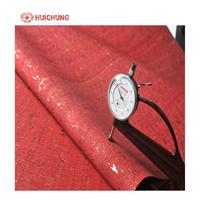 Good quality red color with gold film bamboo grain synthetic cork sheet for wallets or bags