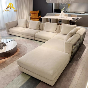 Juego de sofás de <span class=keywords><strong>3</strong></span> plazas modernos de alta calidad al por mayor, sofás y sofás cómodos para Villa, muebles de cuero para sala de estar - Product Image 4