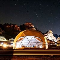 Tente dôme géodésique familiale résistante au vent en PVC pour glamping, camping, hôtel, parc de vacances, hébergement extérieur, tourisme
