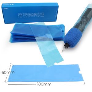 Azul 60mm * 180mm bolsas de cubierta de pluma de <span class=keywords><strong>tatuaje</strong></span> grande 200 Uds para máquina de pluma de <span class=keywords><strong>tatuaje</strong></span> <span class=keywords><strong>tipo</strong></span> pluma bolsas de <span class=keywords><strong>mangas</strong></span> - Product Image 1