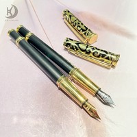 Stylo de calligraphie noir doré de qualité supérieure 139, souvenir de mariage, stylo de signature exécutif, adapté aux cadeaux de remise de diplôme et de fête