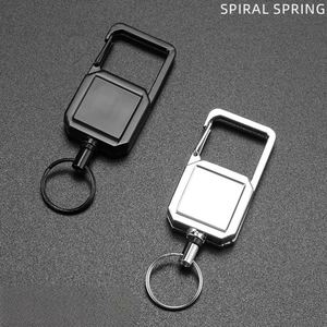 Custom Logo AllMetal <b>Square</b> Keychain for Outdoor Enthusiasts Featuring Glue Pattern Laser Engraving & EasyPull Buckle - Product Image 4
