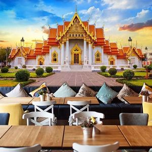 ภาพจิตรกรรมฝาผนังอาคารสไตล์เอเชียตะวันออกเฉียงใต้ใช้ในร้านอาหารไทยตกแต่งสไตล์ไทยแปลกใหม่ - Product Image 1