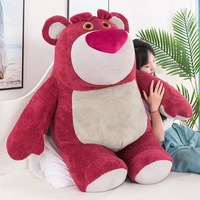 Grande Peluche Ours en Peluche Fraise Mignonne et Douce, Coussin en Peluche Anime Fraise, Jouet en Peluche Rembourré