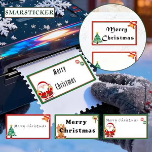 Merry <b>Christmas</b> Direct Thermal Labels Stickers Watercolor Small Business ODM Thermal Stickers for Inventory - Product Image 5