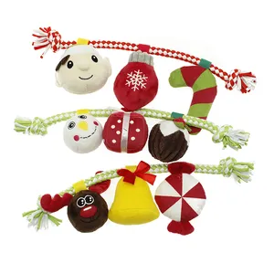 China Supplier Christmas Gift Set Pull Stuffed Squeaky Custom Plush Dog Toy Rope