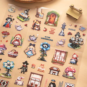 <span class=keywords><strong>Livre</strong></span> d'autocollants PET <span class=keywords><strong>de</strong></span> la série 10 Pixel Fairy Tale, matériaux originaux, décoration vintage mignonne, par paquet - Product Image 3