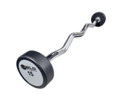 Barre d'haltères fixe en acier massif avec revêtement CPU, poids fixe de 20 kg, avec étiquettes de poids en métal pour salle de sport commerciale