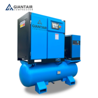 Compresseur d'air rotatif à vis GIANTAIR 7.5KW 11KW 15KW 18.5 à économie d'énergie PM VSD 4 en 1 pour sablage