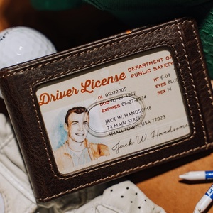 For Boshiho Customized Vintage Genuine Leather <b>RFID</b> <b>Wallet</b> Money Clip Engraved Bank Credit Card Holder Men's Anti-Theft Nylon Li - Product Image 6