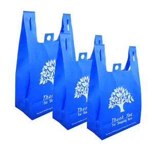 Factory Wholesale Eco-friendly Reusable Shopping Bag Thank You Shop Bag Tshirt Bag