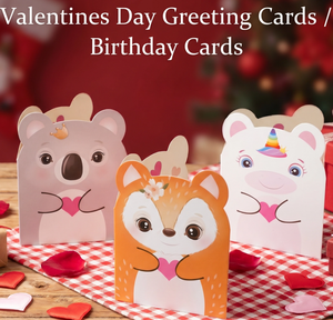 Ensemble de 12 cartes de vœux mignonnes avec animaux en 3D, ours, <span class=keywords><strong>renard</strong></span>, panda, licorne, cartes de remerciement pour les enfants, <span class=keywords><strong>anniversaire</strong></span>, fête de la Saint-Valentin - Product Image 3