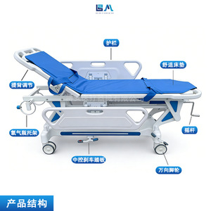 Carro de Transporte Médico Boan, Cama Hidráulica con Elevación ABS, Carrito de Examen de Emergencia, Carro Multifuncional para Hospital - Product Image 5