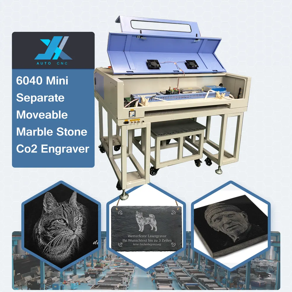 JX CNC 6090 separate moveable headstone tombstone marble granite stone laser engraving machine