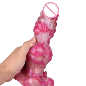 YOCY <span class=keywords><strong>precio</strong></span> al por mayor Gran Lobo <span class=keywords><strong>perro</strong></span> nudo consolador vibrador realista empuje Vagina con ventosa para masturbación de mujeres - Product Image 3