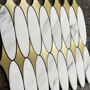 Nuevo Mosaico <span class=keywords><strong>de</strong></span> Mármol Blanco Natural con Diseño <span class=keywords><strong>de</strong></span> Rosas y Flor, Mosaico <span class=keywords><strong>de</strong></span> Mármol con Madreperla, Decoración <span class=keywords><strong>de</strong></span> Pared <span class=keywords><strong>de</strong></span> Lujo, Azulejo para Revestimiento - Product Image 1