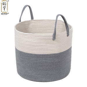 KUYUE Customizable 500pcs Pure Manual Cotton Rope <strong>Basket</strong> Foldable Storage Organizer <strong>Woven</strong> Laundry &amp; Gift <strong>Basket</strong> Foldable Opp <strong>Bag</strong> - Product Image 2