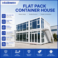 VICDOWEX Maison conteneur préfabriquée modulaire à deux étages, design Asie du Sud-Est, avec murs en panneaux sandwich pour entrepôt