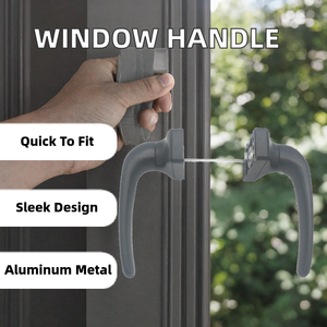 Cerradura Moderna de Aluminio para Manija de Ventana con Accesorios para Puerta Corredera, Negra, para Uso en Hoteles y Centros Comerciales - Product Image 2