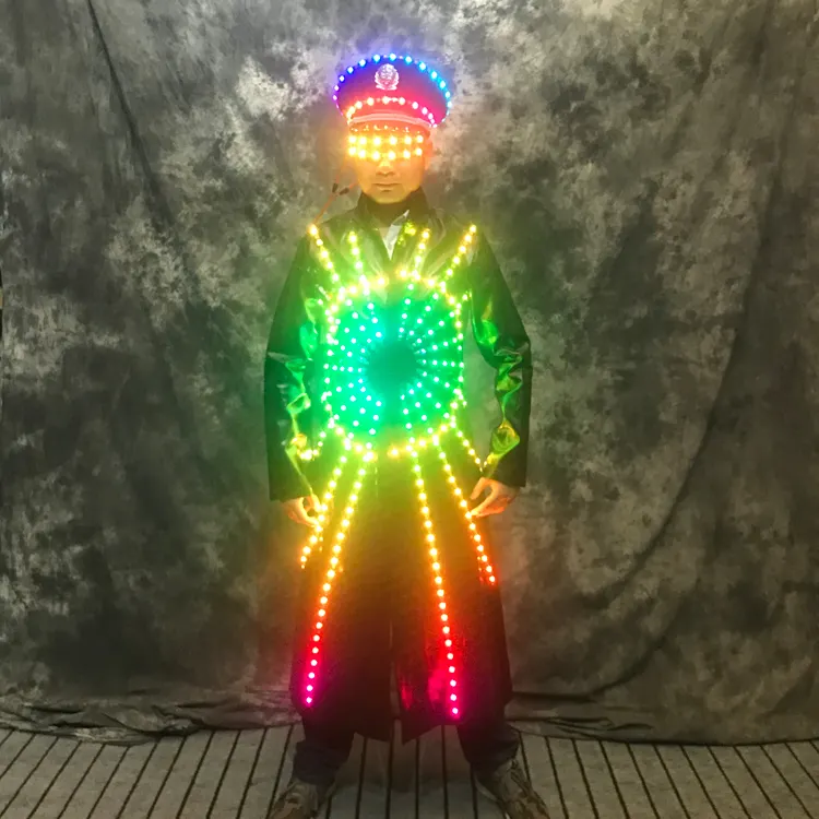 Kostum LED Produk Baru 2020 Baju Lampu LED Warna Penuh Properti Tari Pesta Malam Festival Baju Led Bercahaya