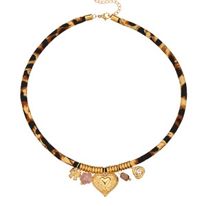 Collier pendentif en acier inoxydable à motif en forme de cœur pour femme élégante - Collier de style chaîne. Plaqué or 18 carats. Personnalisé <span class=keywords><strong>d</strong></span> - Product Image 1