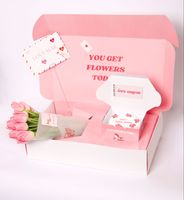Boîte d'emballage florale imprimée sur mesure pour fleurs mélangées Boîte d'emballage et de livraison de bouquet pour les magasins de fleuristes en ligne Cadeaux pour événements