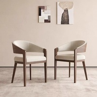 Chaise de salle à manger en bois de frêne nordique avec rembourrage doux, fauteuil moderne minimaliste pour la maison, l'hôtel, le restaurant