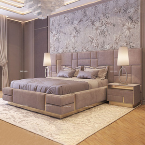 Bedroom Furniture Double Hotel Metal <b>Bed</b> <b>Frame</b> Luxury Leather 2m Upholstered King Size <b>Beds</b> VLIPE-<b>BED</b>-02 Bedroom Furniture Doubl - Product Image 2
