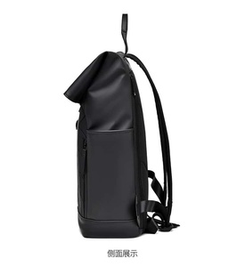 Minimalist Softback Backpack 20-37L Waterproof PU Unisex Daily Use Zipper Closure <b>Computer</b> Interlayer - Product Image 3
