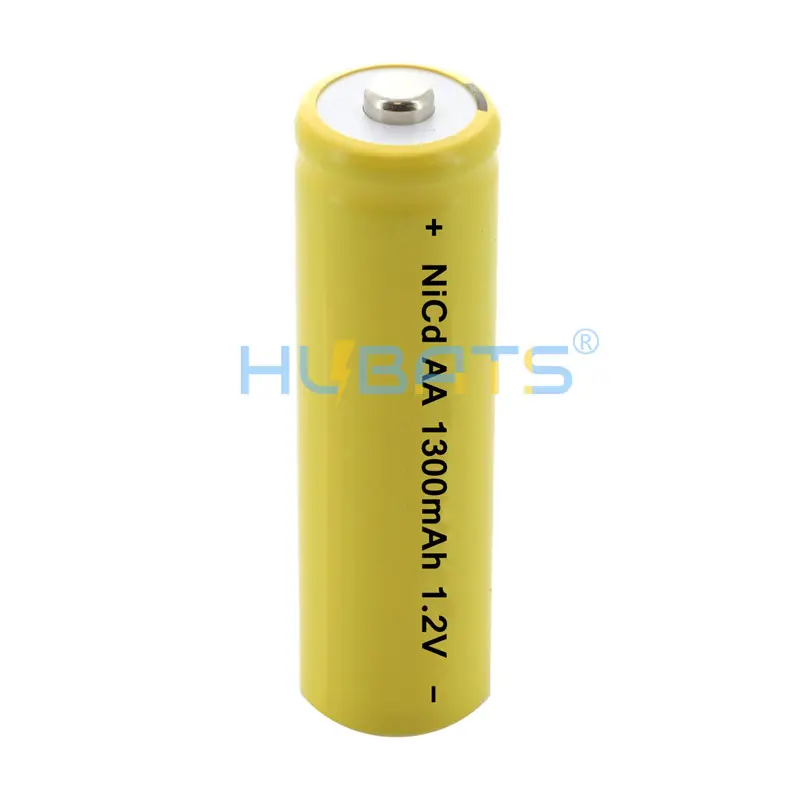 Hubats Nickel Cadmium pin AA 1300mAh 1.2V pin có thể sạc lại với công suất cao NiCd 1300mAh AA nút pin hàng đầu